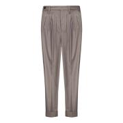 Beige Broek Dubbele Plooi Moderne Stijl Michael Coal , Beige , Heren