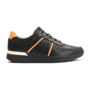 Zwarte Sneakers met Oranje Accenten Kazar , Black , Dames