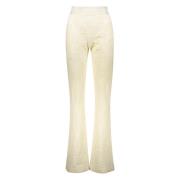 Jacquard Wollen Broek met Splitten Ambush , Beige , Dames