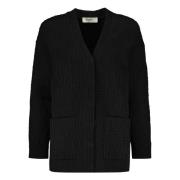 Gebreid Vest met Ribboorden Fendi , Black , Dames