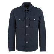 Klassieke Kraag Overshirt Woolrich , Blue , Heren