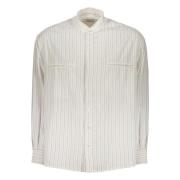 Gestreepte Mandarin Kraag Shirt Ambush , White , Heren