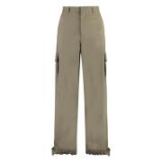 Cargo Broek van Technische Stof Off White , Beige , Dames