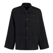 Klassieke Kraag Wolmix Overshirt Our Legacy , Black , Heren