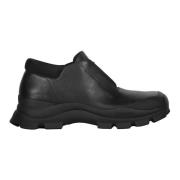 Vierkante Neus Leren Veterschoenen Ambush , Black , Heren