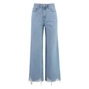 Wide Crop Jeans, Biologisch Katoen Frame , Blue , Dames