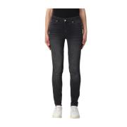 Zwarte Denim Jeans Divine Bottom Up Liu Jo , Black , Dames