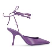 Leren Pointy-Toe Stiletto Pumps By FAR , Purple , Dames