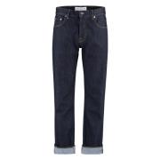 Slim Fit Jeans met Metalen Knopen Department Five , Blue , Heren