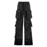 Satin Cargo Broek met Voorflapzakken Giuseppe Di Morabito , Black , Da...