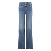 Wijde jeans met metalen knopen Mother , Blue , Dames