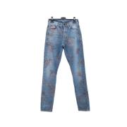 Pre-owned Cotton jeans Yves Saint Laurent Vintage , Blue , Dames