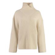 Geribbelde wollen coltrui TotêMe , Beige , Dames