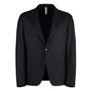 Slim Fit Revers Kraag Wol Jas Hugo Boss , Black , Heren