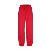 Bedrukte katoenen sweatpants Msgm , Red , Dames