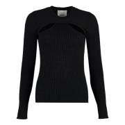 Uitgesneden Merinowollen Trui Isabel Marant , Black , Dames