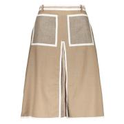 Midi rok met contrasterende afwerking Burberry , Beige , Dames