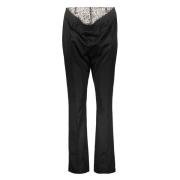 Versierde Wollen Broek Burberry , Black , Dames