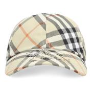 Baseball Cap met Gedrukt Motief Burberry , Beige , Heren