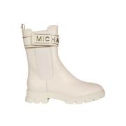 Klassieke Leren Enkellaarzen Michael Kors , White , Dames