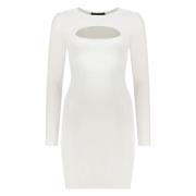 Geribbelde Mini-Jurk met Uitsnijding Dsquared2 , White , Dames