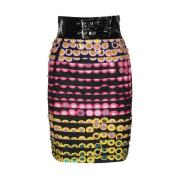 Zijden rok met print Moschino , Multicolor , Dames