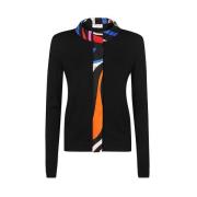 Zijde Inzet Cardigan Emilio Pucci , Black , Dames