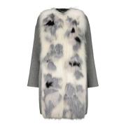 Luxe Cashmere Vos Bontjas Fendi , Gray , Dames