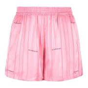 Gestreept Logo Print Zijden Shorts Givenchy , Pink , Dames