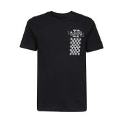 Geribbelde Crew-neck T-shirt met Print Les Deux , Black , Heren