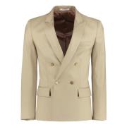 Katoenen Dubbelrij Blazer Valentino , Beige , Heren