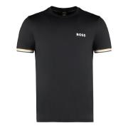 Matteo Berrettini Techno Fabric T-shirt Hugo Boss , Black , Heren