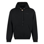 Geribbelde katoenen hoodie Versace , Black , Heren