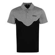 Gebreide Kraag Katoenen Polo Shirt Versace , Multicolor , Heren