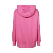 Katoenen Hoodie met Rhinestones Logo Versace , Pink , Dames