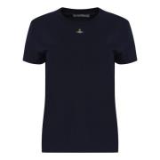 Geribbelde Katoenen Crew-Neck T-Shirt Vivienne Westwood , Blue , Dames