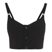 Geknoopte Crop Top Moschino , Black , Dames