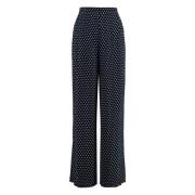 Wijde Polka Dot Georgette Broek Michael Kors , Multicolor , Dames