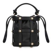 Leren Cage Tas met Studs Salvatore Ferragamo , Black , Dames