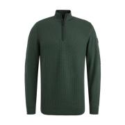 Stijlvolle Half-Zip Katoenen Pullover Vanguard , Green , Heren