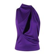 Mouwloze Tops Versace , Purple , Dames