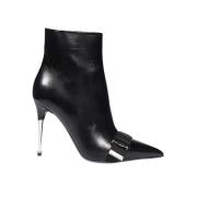 Puntige Neus Leren Enkellaarzen Stiletto Tom Ford , Black , Dames