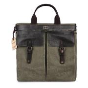 Canvas Winkelmand met Lederen Details Dolce & Gabbana , Green , Heren