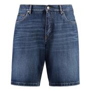 Denim Shorts met Achterlogo Label Dolce & Gabbana , Blue , Heren