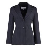 Klassieke Blazer met Reverskraag Ganni , Blue , Dames