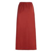 Flared Linen Skirt Elastic Waistband Zimmermann , Red , Dames