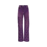 Klassieke Denim 5-Pocket Jeans Versace , Purple , Dames