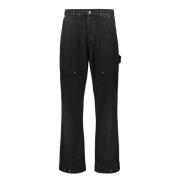 Cargo Broek met Metalen Knopen Palm Angels , Black , Heren