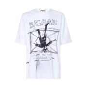 Bedrukt Crew-neck T-shirt Balmain , White , Heren