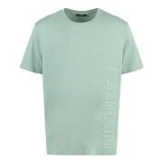 Casual Katoenen T-Shirt voor Mannen Balmain , Green , Heren